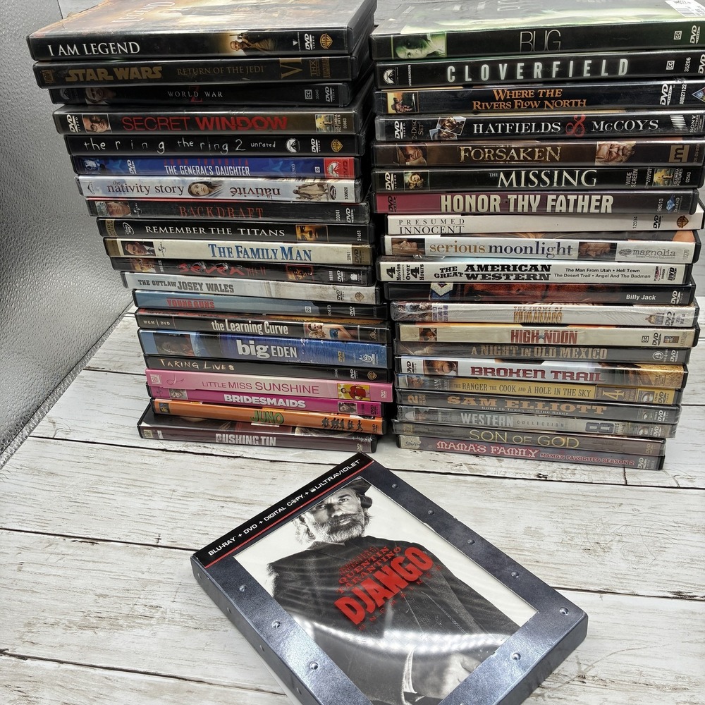 Large Lot of 40 DVD Movies Mixed Genres Western Comedy Action SCI FI Thriller